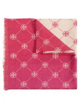Tory Burch: Розовый шарф 