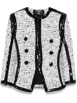 Balmain: Белая куртка 