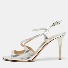Jimmy Choo: Серебристые сандалии 