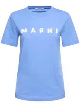 MARNI: Футболка с воротником 