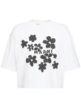 MARNI: Белая футболка 