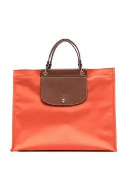 Longchamp: Оранжевая сумка-шоппер 