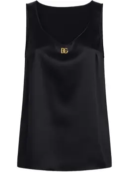 Dolce & Gabbana: Чёрная блуза  DG
