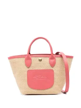 Longchamp: Светлая сумка-шоппер  Le Pliage