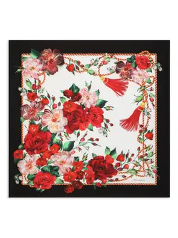Dolce & Gabbana: Шарф  Rose с принтом