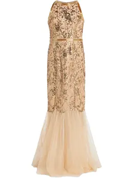 Marchesa Notte: Бежевое платье 