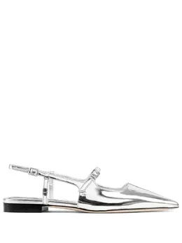 Jimmy Choo: Серебристые балетки 