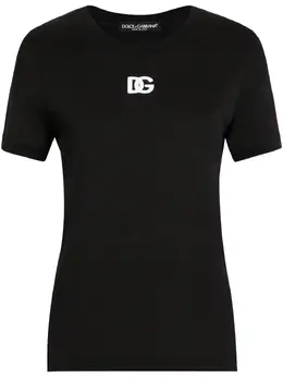 Dolce & Gabbana: Чёрная футболка  DG