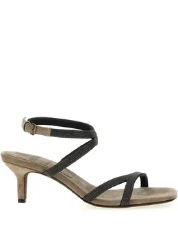 Brunello Cucinelli: Серебристые сандалии 