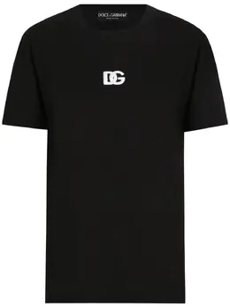 Dolce & Gabbana: Чёрная футболка  DG