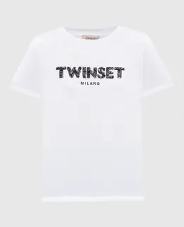 Twinset: Белая футболка 