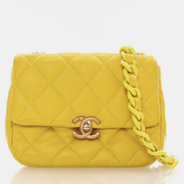 Chanel: Жёлтая сумка 