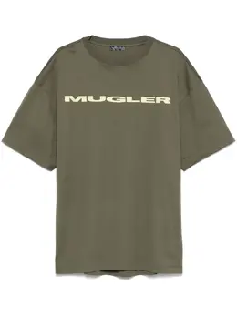 Mugler: Футболка цвета хаки 