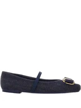 Ferragamo: Голубые балетки  Vara