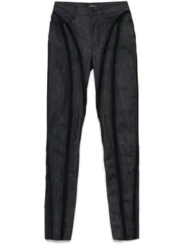 Mugler: Джинсы в сетку 