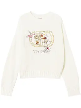 TWINSET: Белый свитер  Oval T