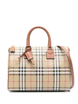 Burberry: Бежевая сумка-шоппер  House Check