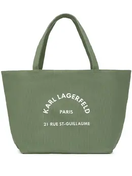Karl Lagerfeld: Зелёная сумка-шоппер  Rue St Guillaume