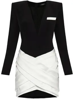 Balmain: Двухцветное платье 