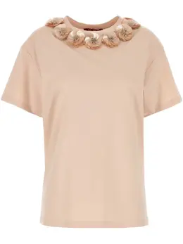 Max Mara: Розовая футболка 