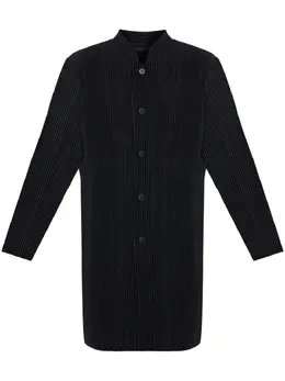Homme Plissé Issey Miyake: Чёрное пальто 