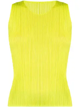 Pleats Please Issey Miyake: Жёлтая майка 