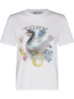 Tory Burch: Футболка с принтом 