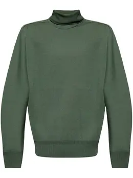 Homme Plissé Issey Miyake: Зелёный свитер 