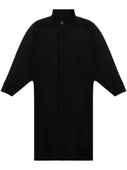 Homme Plissé Issey Miyake: Чёрное пальто 