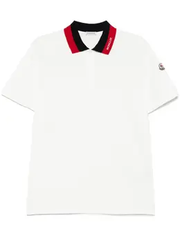 Moncler: Белое поло 
