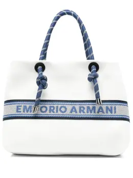 Emporio Armani: Белая сумка-шоппер 