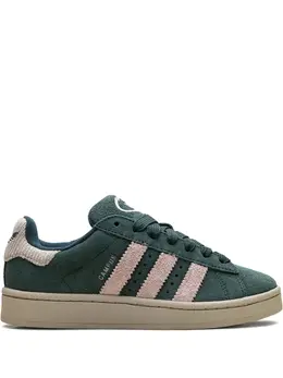 adidas: Зелёные кроссовки  Campus