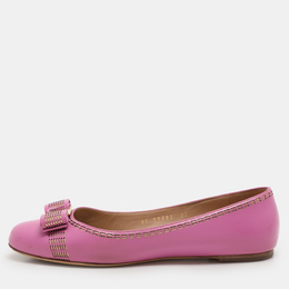 Salvatore Ferragamo: Розовые балетки  Vara Bow