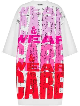 Moschino: Платье с принтом 