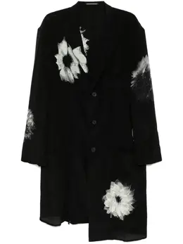 Yohji Yamamoto: Куртка с цветочным принтом 