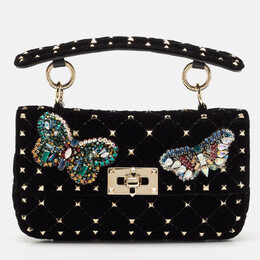Valentino: Чёрная сумка на руку  Rockstud Spike
