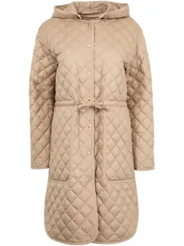 Moncler: Бежевый пуховик 