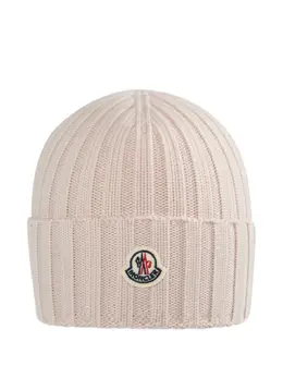 Moncler: Розовая шапка 