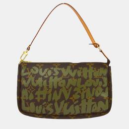 Louis Vuitton: Сумка  Pochette Accessoires цвета хаки