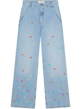 Mira Mikati: Джинсы с растительным принтом 