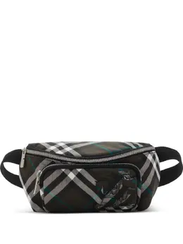 Burberry: Зелёная поясная сумка  Belt