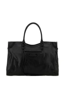 Balenciaga: Чёрная сумка-шоппер 