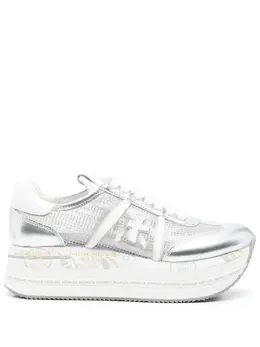 Premiata: Серебристые кроссовки  Beth