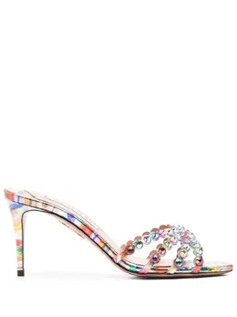 Aquazzura: Серебристые сандалии  Tequila