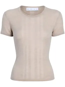 Proenza Schouler White Label: Бежевая футболка 