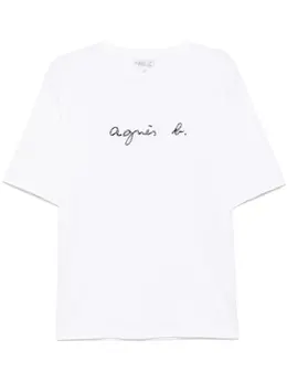 agnès b.: Белая футболка 