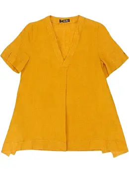 Loro Piana: Блуза с v-образным вырезом 