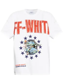 Off-White: Футболка с принтом 