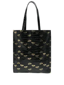 Moschino: Сумка-шоппер с принтом 