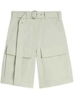 Jil Sander: Зелёные шорты 